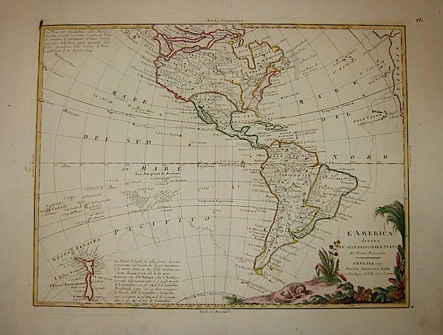Zatta Antonio (1722-1804) L'America divisa ne' suoi principali Stati 1776 Venezia 
